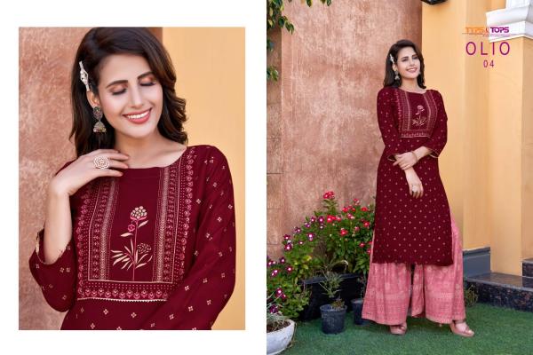 Tips & Tops Olio Festive Wear Fancy Kurti With Gharara